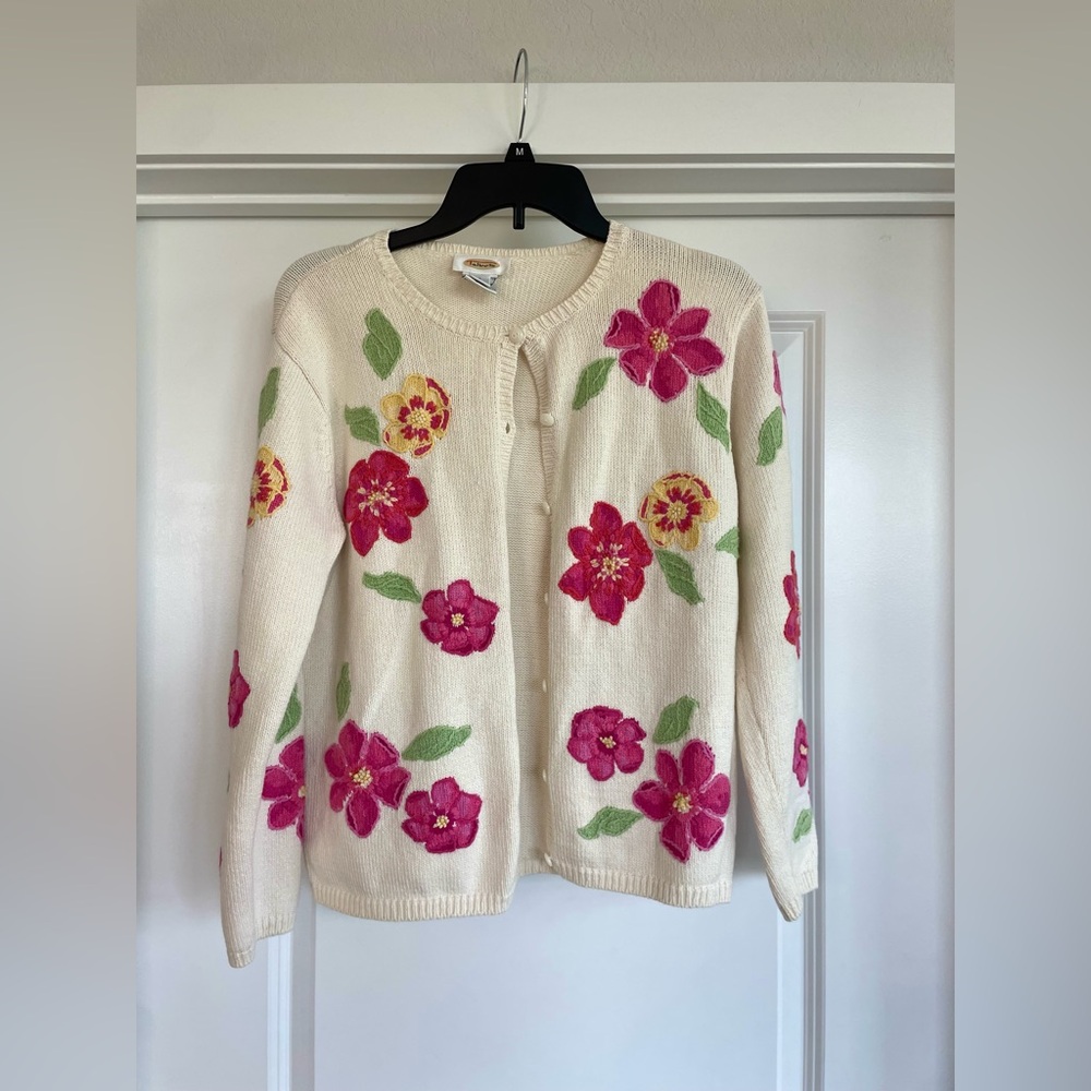 Vintage Talbots Floral Cardigan